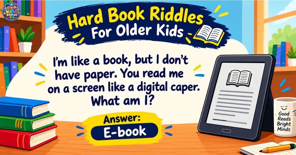 Hard Book Riddles For older kids